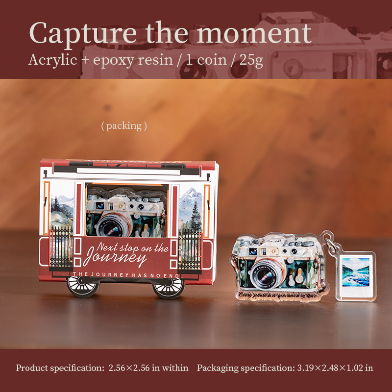 Acrylic Handclip - The Next Stop of The Journey Series Vintage Camera Book Landscape 