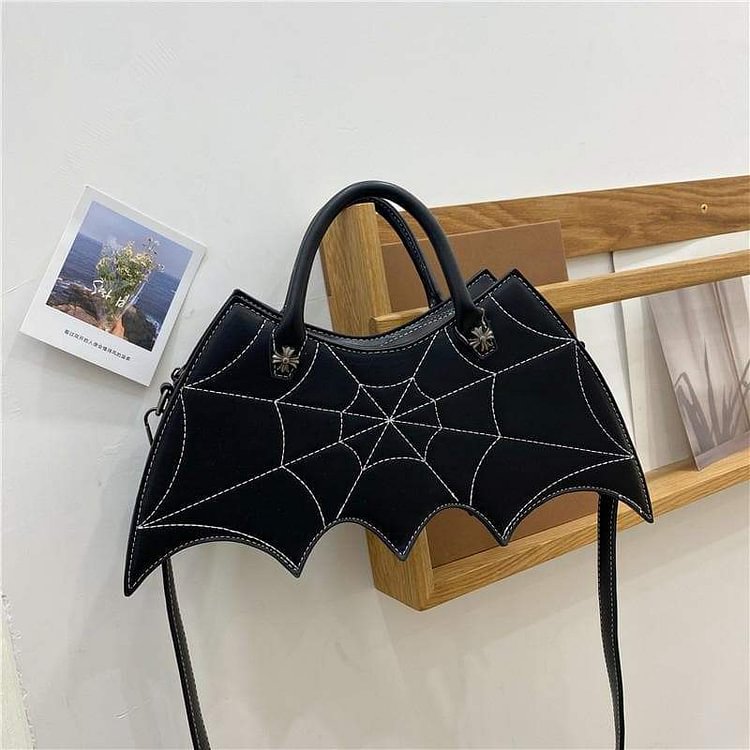 Cool Black Spider Web Bat Shoulder Hand Bag SP16090