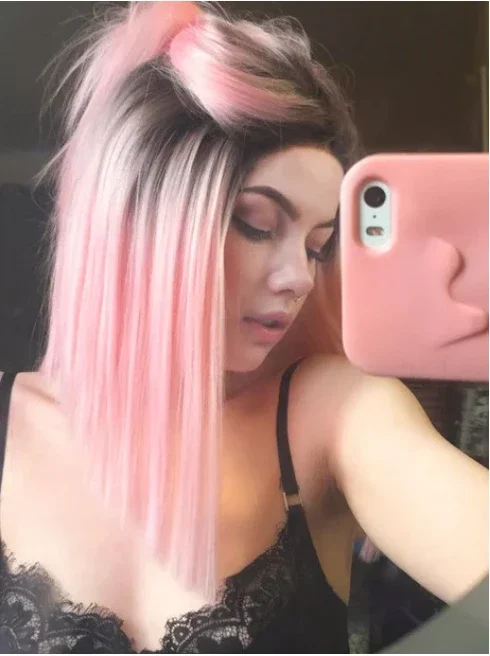 Blackpink Synthetic Lace Front Wig-elleschic