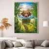 (Big Size) Swimming Dog - 11CT Stamped Cross Stitch 50*65cm/19.69*25.59in