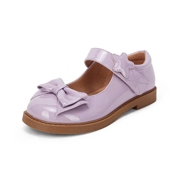 Bowknot Girls Mary Jane Strap School Uniform Dress Flat Ballet Shoes