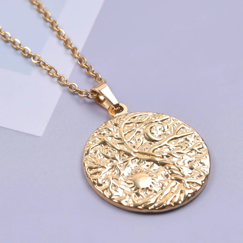 3 Pieces 304 Stainless Steel Round Pendant