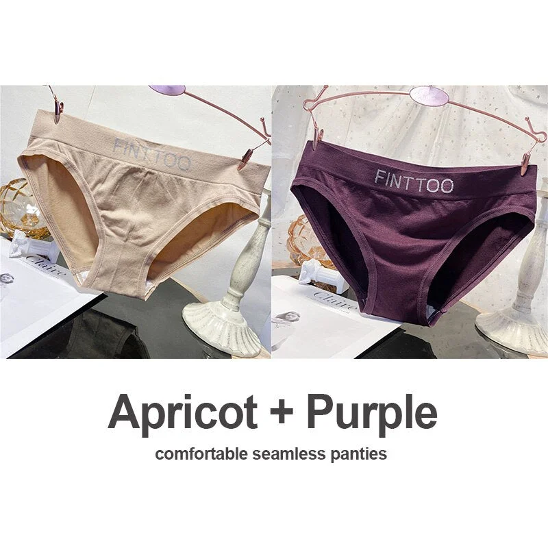 2PCS/Set Seamless Underwear Women's Panties Sexy Lingerie Female Underpants Middle Waist Briefs Letters Intimates Girls Pantys