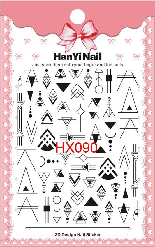 1pc Geometric Triangle 3D Nail Stickers Negative Space Adhesive Stickers For Nails DIY Nails Decals Stickers