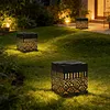 Solar Powered Deck Step Stair Lights Mandalas Theme Waterproof Fence Light Decorative Mandalas Lights for Garden Post Patio Backyard Yard Decor