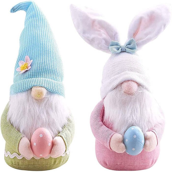 2pcs/set Bunny Gnome Dolls with Easter Eggs