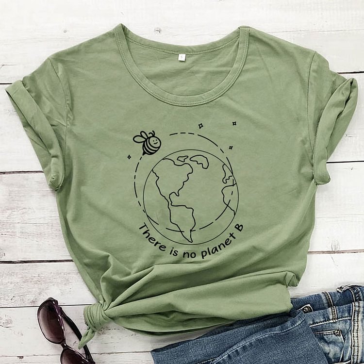 There Is No Planet B Cotton T-shirt Cute Women Graphic Vegan Tshirt Funny Unisex Short Sleeve Ethical Earth Day Top Tee Shirt