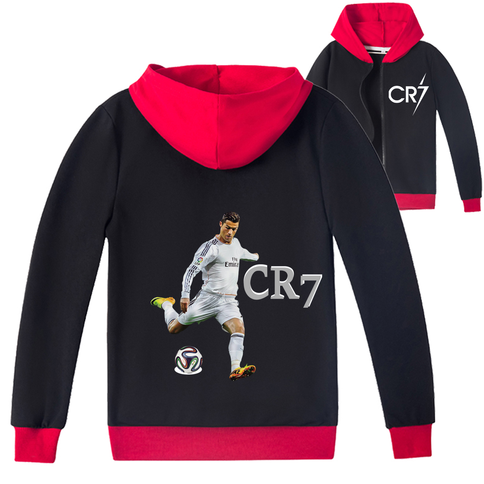 Mayoulove Cristiano Ronaldo Zip Jacket for Kids - Stylish Unisex Hoodie for Boys  Girls, Perfect for Sports  Casual Wear-Mayoulove