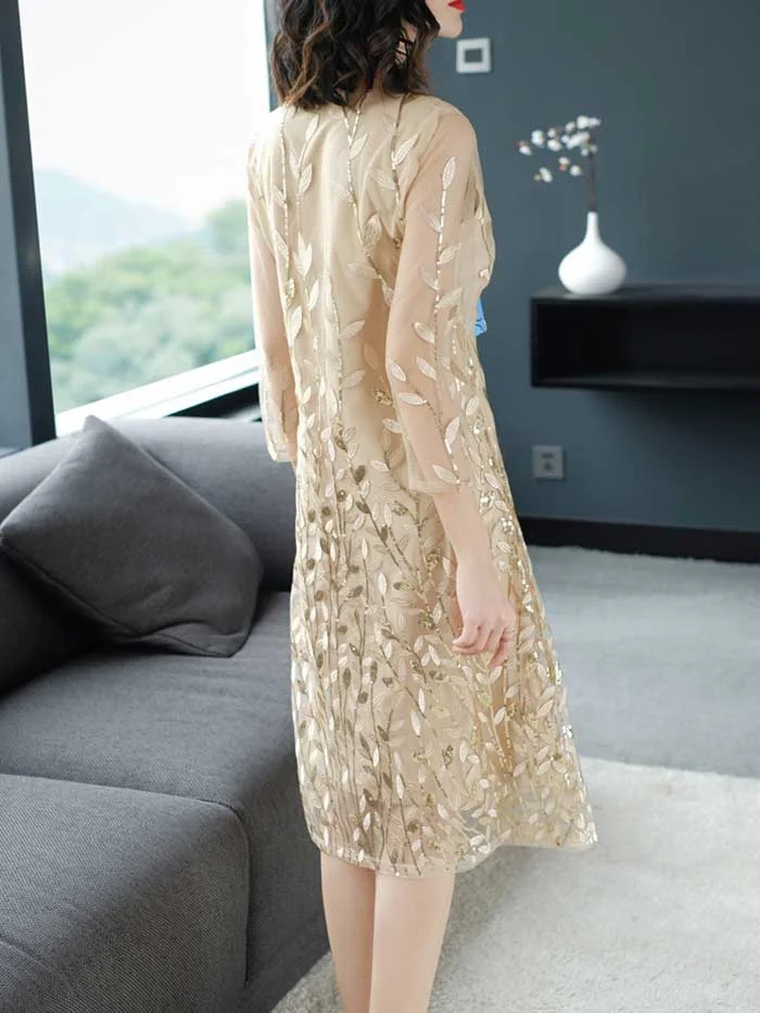 Women's new gauze embroidered dress