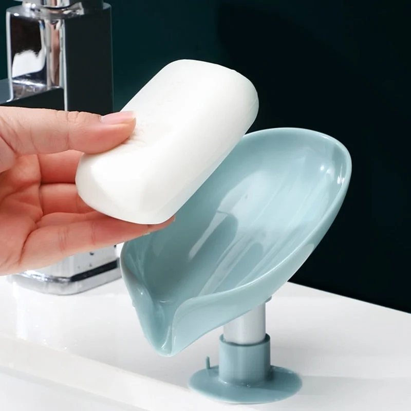 Leaf Shape Soap Box Drain Soap Holder Box Bathroom Shower Soap Holder sponge Storage Plate Tray Bathroom Supplies