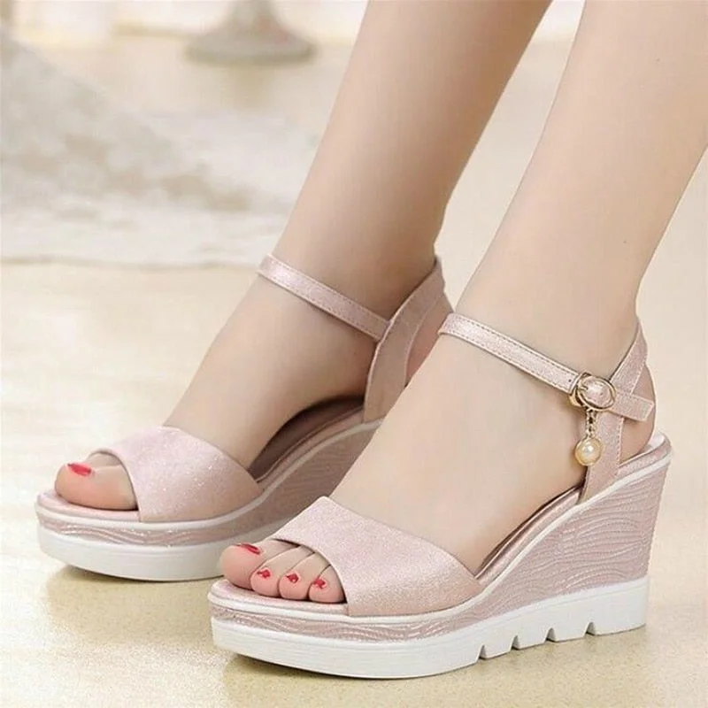 Size 35-40 2022 New Novelty Summer Female Sandals Women's Wedges Super High Heels Shoes Woman Collocation Daily Dress Shoes W303