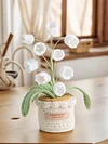 Crochet Flowers Potted Plants Decorative Crochet Ornaments DIY Gifts for Friends