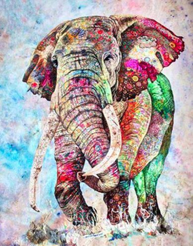 

Colored Splash Elephant – Paint By Numbers - 40*50CM, 501 Original