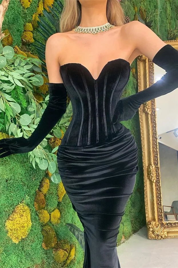 Black Mermaid Long Prom Dress Formal Dress, Black Sweetheart Formal Dress Evening Dress
