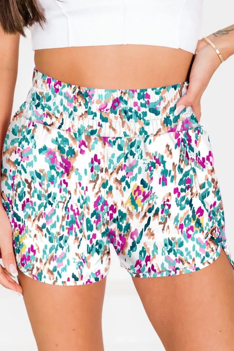 leopard high waisted athletic shorts
