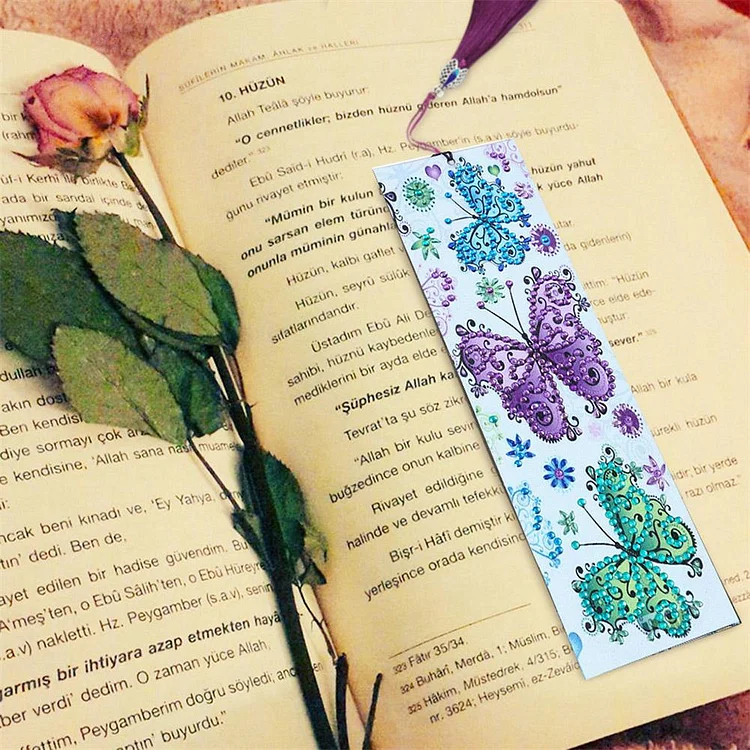 5d diy butterfly diamond painting bookmark