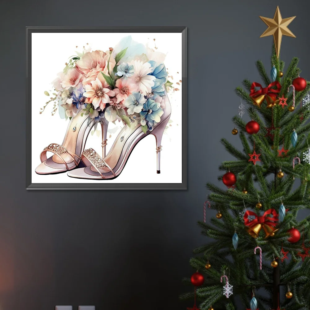 Full Round Diamond Painting 30*30cm - Flower High Heels