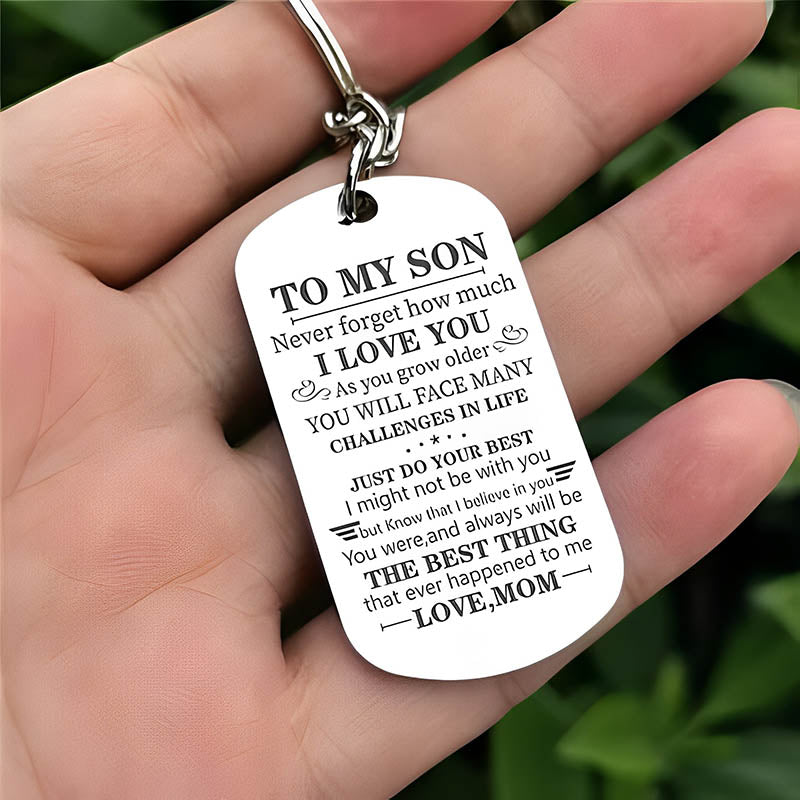 Unique Gift Mom To Son - Just Do Your Best - Inspirational Keychain