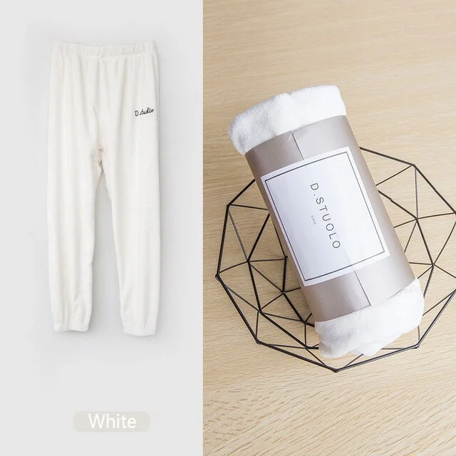 Women Pajamas Set Winter Warm Flannel Pajamas Homewear Thick  Female Sleepwear Plush Pyjamas Suit Sweatshirt Hoodies Solid Color