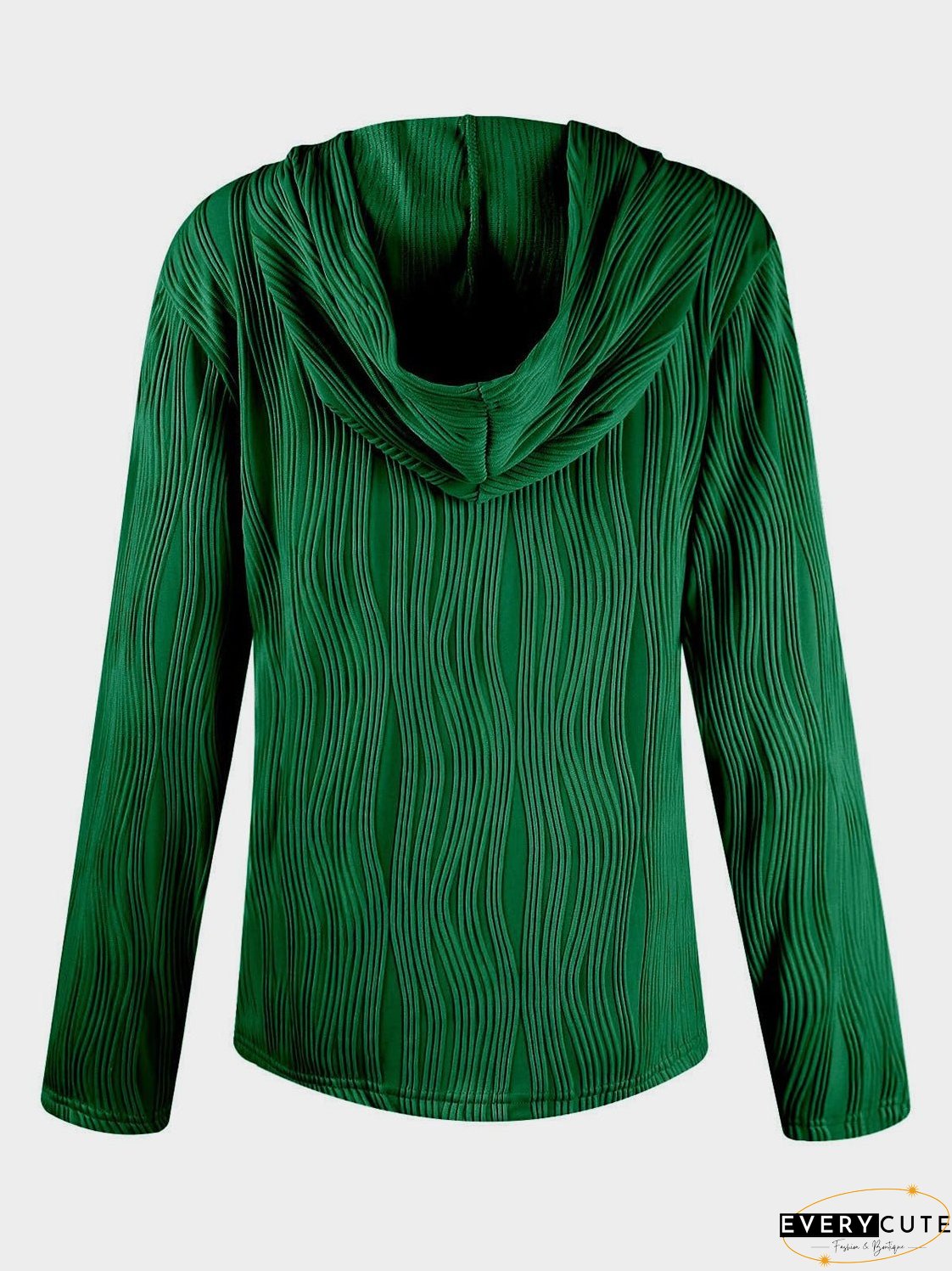 Textured Long Sleeve Hoodie