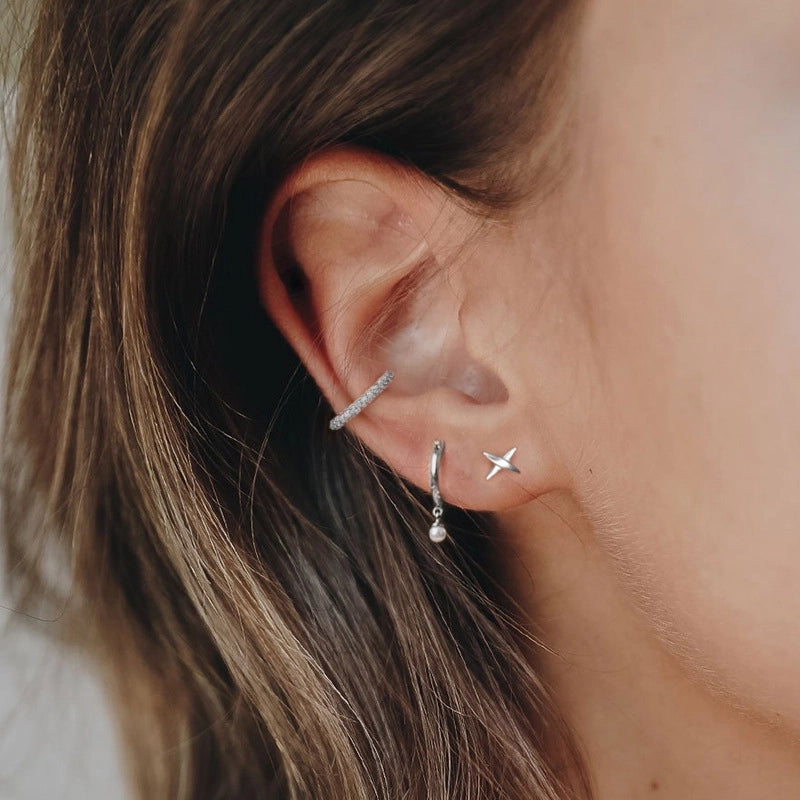 Women's Minimalist Geometric Silver Plated Pearl Earrings Gold Plated 925 Silver Earrings4