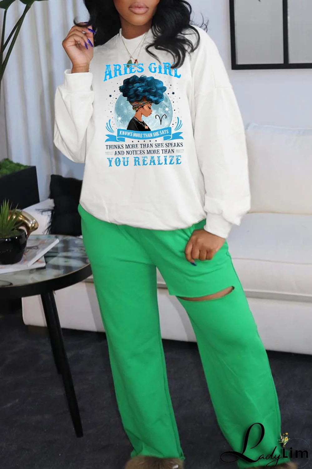 White Fashion Vintage Print Patchwork Letter O Neck Tops