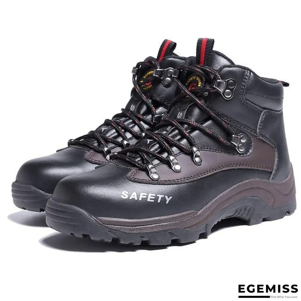 Men Safety Shoes Cow Leather Steel Toe Work Shoes Warm Safety Boots Wear-Resisting Work Boots | EGEMISS