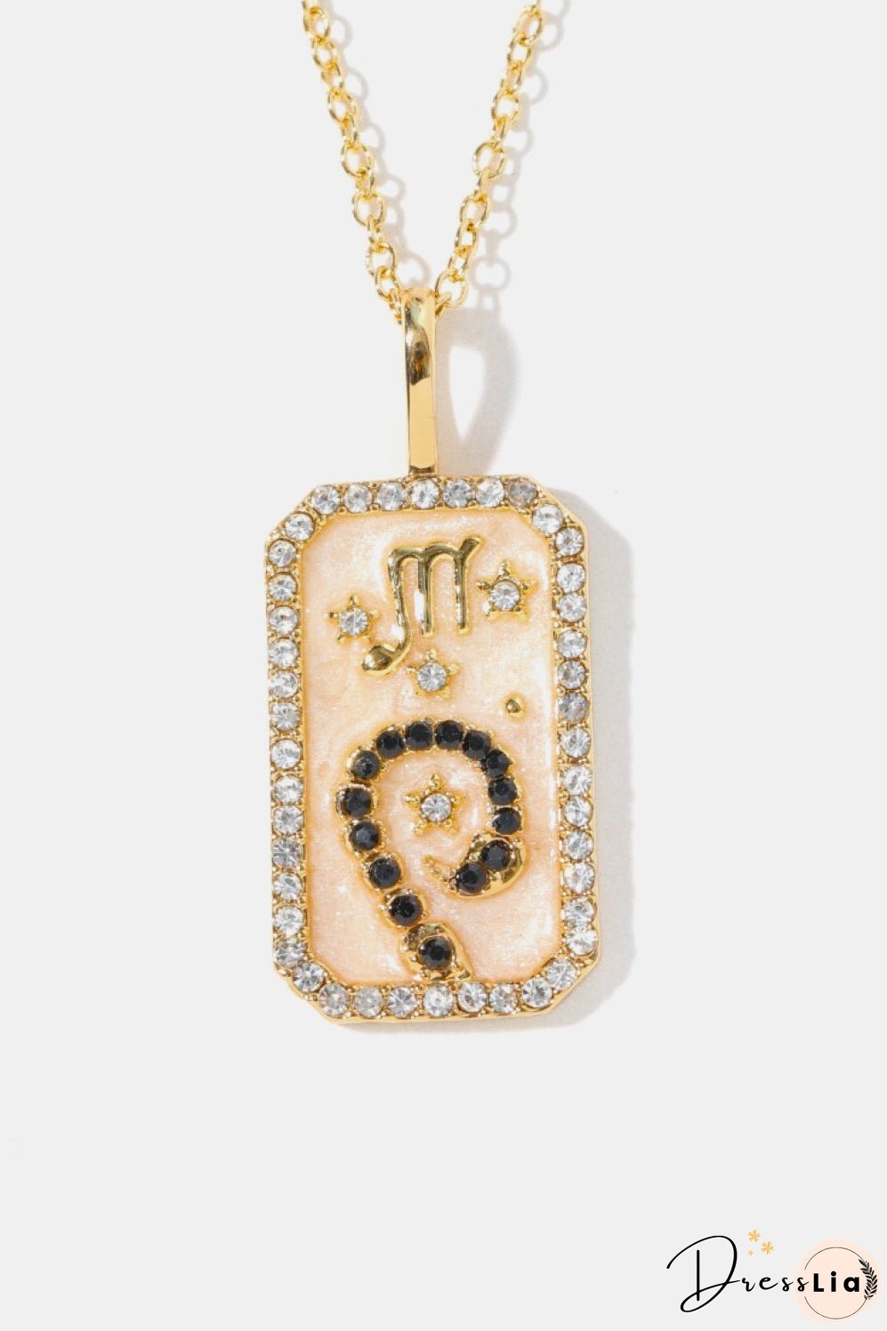 Rhinestone Constellation Pendant Copper Necklace