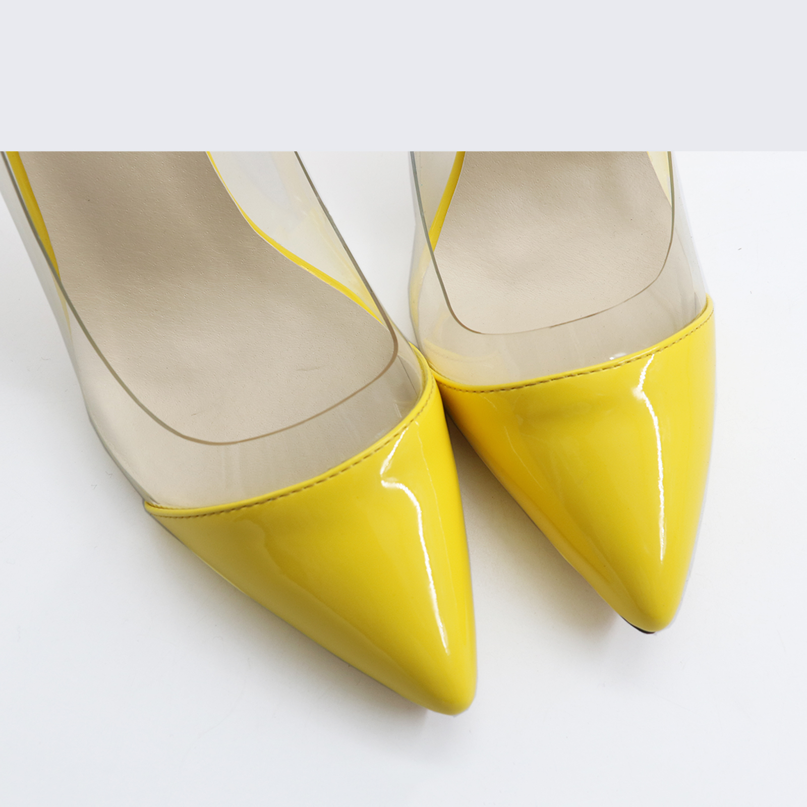 4.72" Transparent Splice Pumps Wedding Dating High Heels Patent-vocosishoes