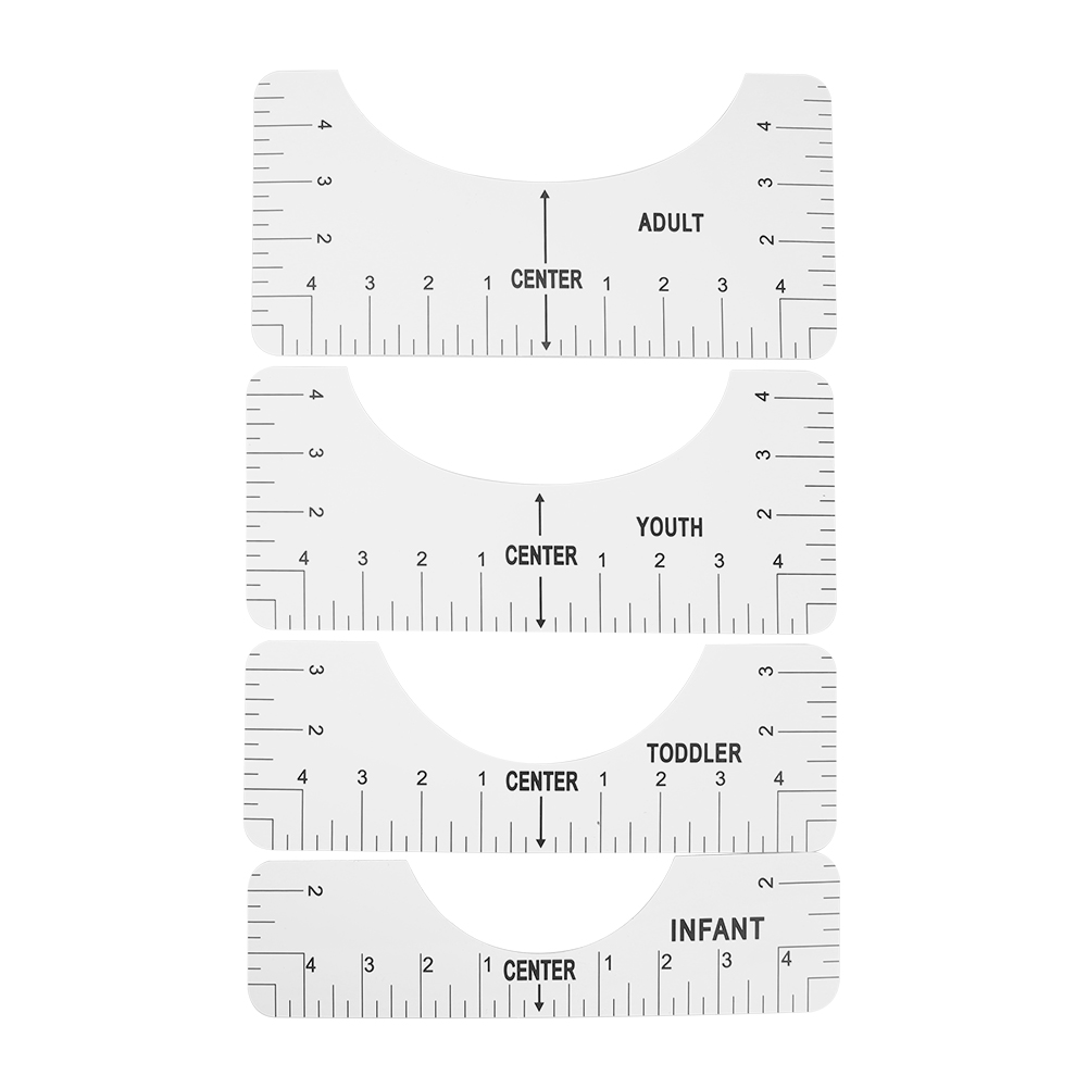 

4Pcs T-Shirt Neck Size Ruler T-Shirt Alignment Ruler For Guiding Drawing, 501 Original