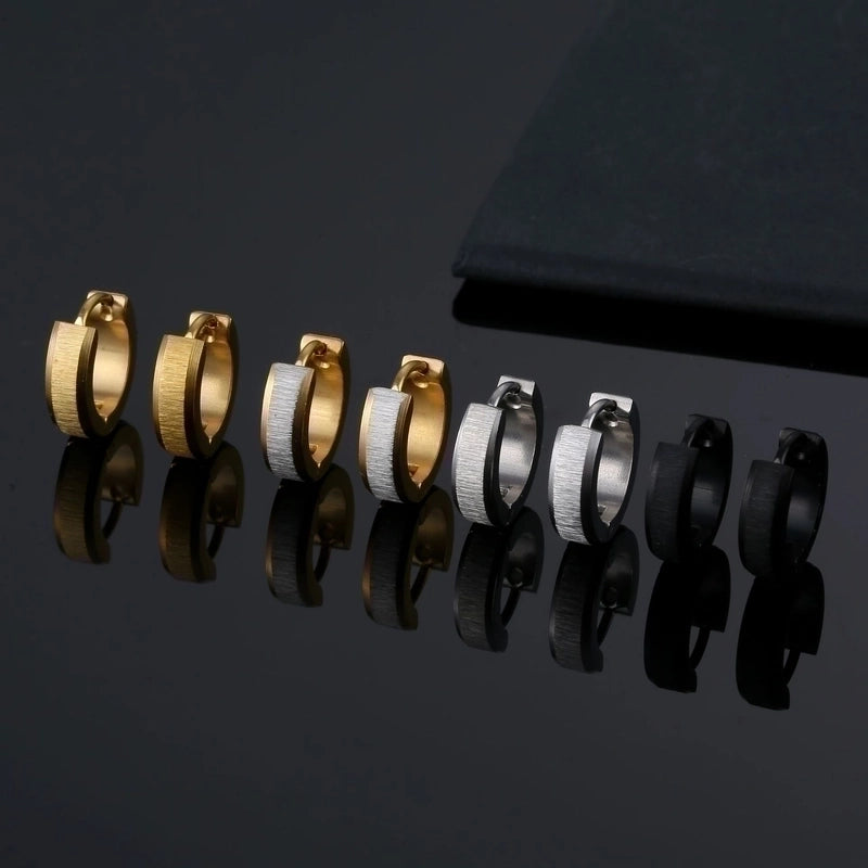 1 Piece Minimalist Solid Color Titanium Steel Plating Earrings