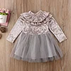 Kid Baby Girls Velvet Party Princess Autumn Ruffle Dresses