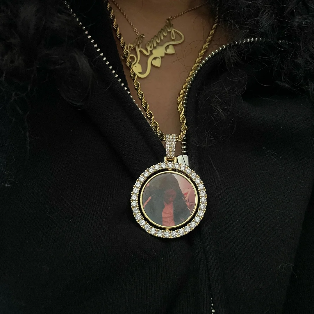 Custom Double Sided Spinning Photo Pendant