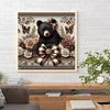 Diamond Painting-DIY Full Round Drill Flowers Bear