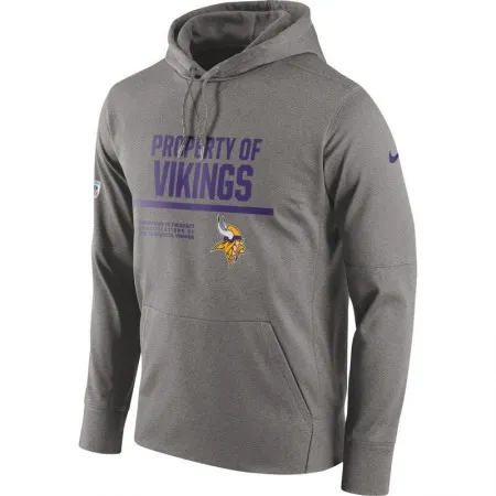 Men's Minnesota Vikings  Gray Circuit Property Of Performance Pullover Hoodie