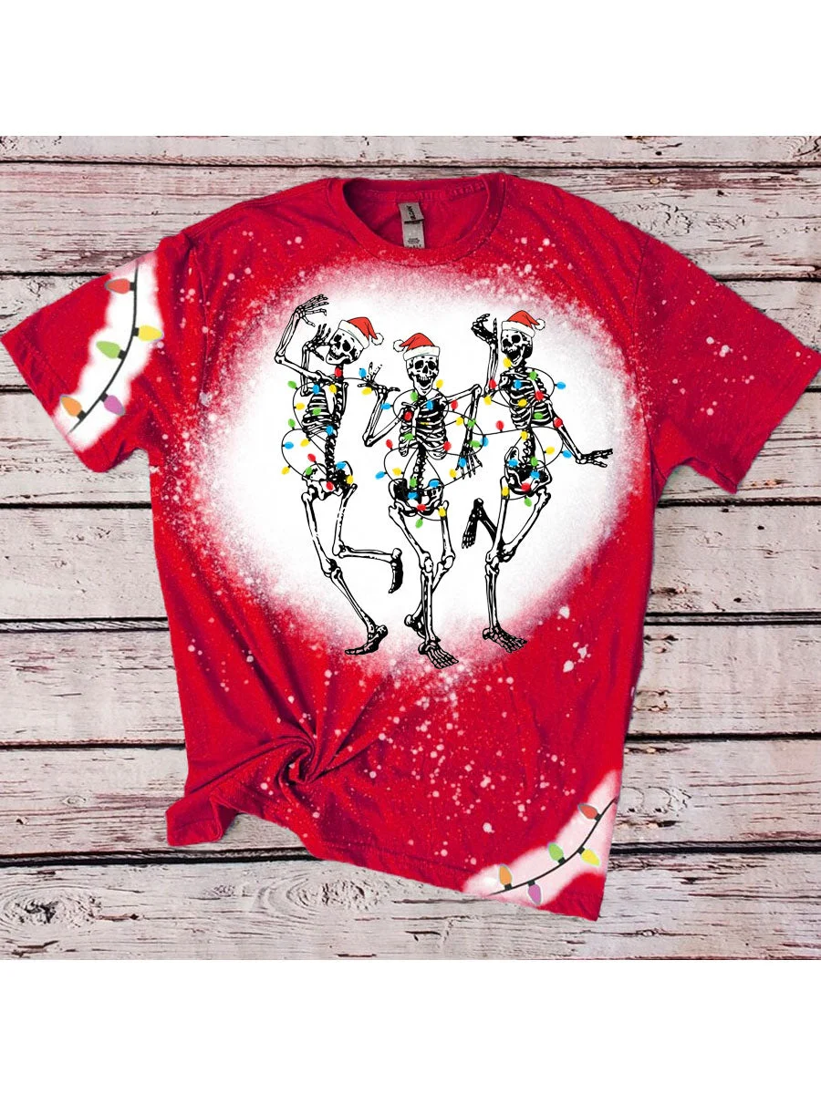 Dancing Skeletons Christmas Tie Dye T-shirt
