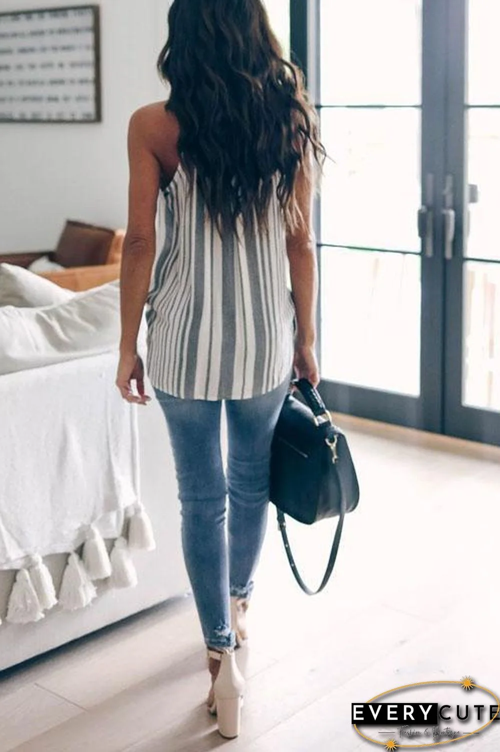 Cute Stripes Cross Crop Top