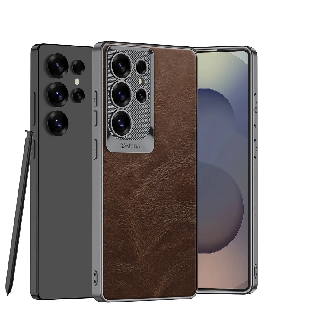 Hot Sale Shockproof Electroplated Soft TPU PU Leather Phone Case for Samsung Galaxy S23 Ultra S24 S24Ultra S25 Ultra