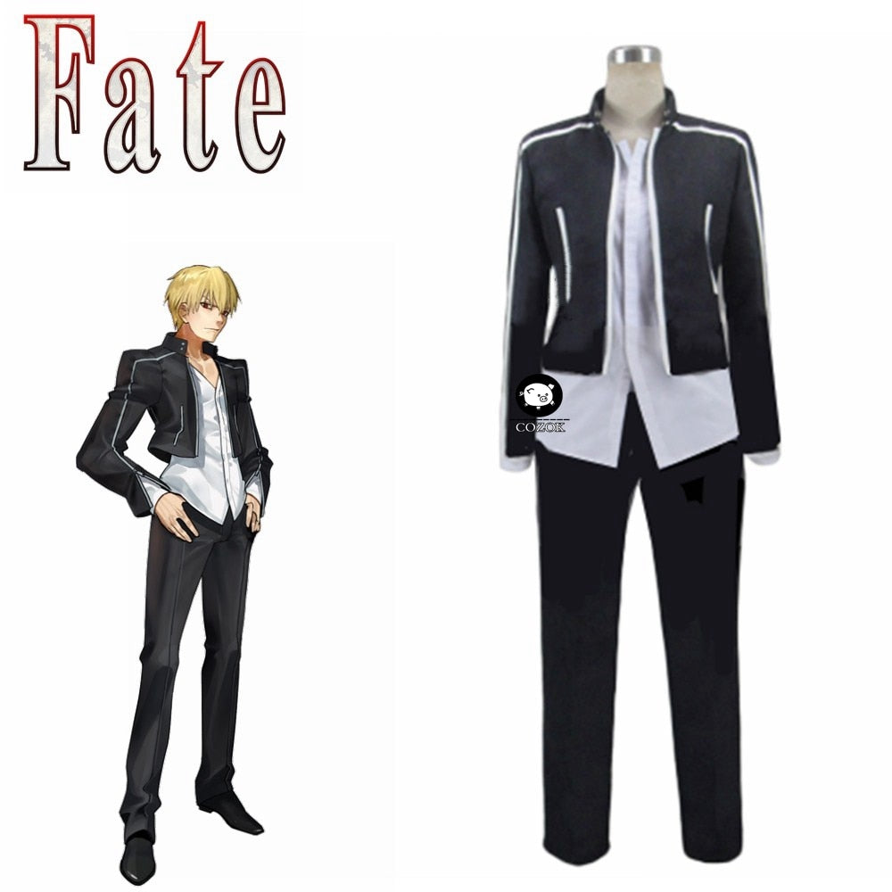 Anime Fate Stay Night Ubw Archer Gilgamesh Cosplay Costume Black Full Set