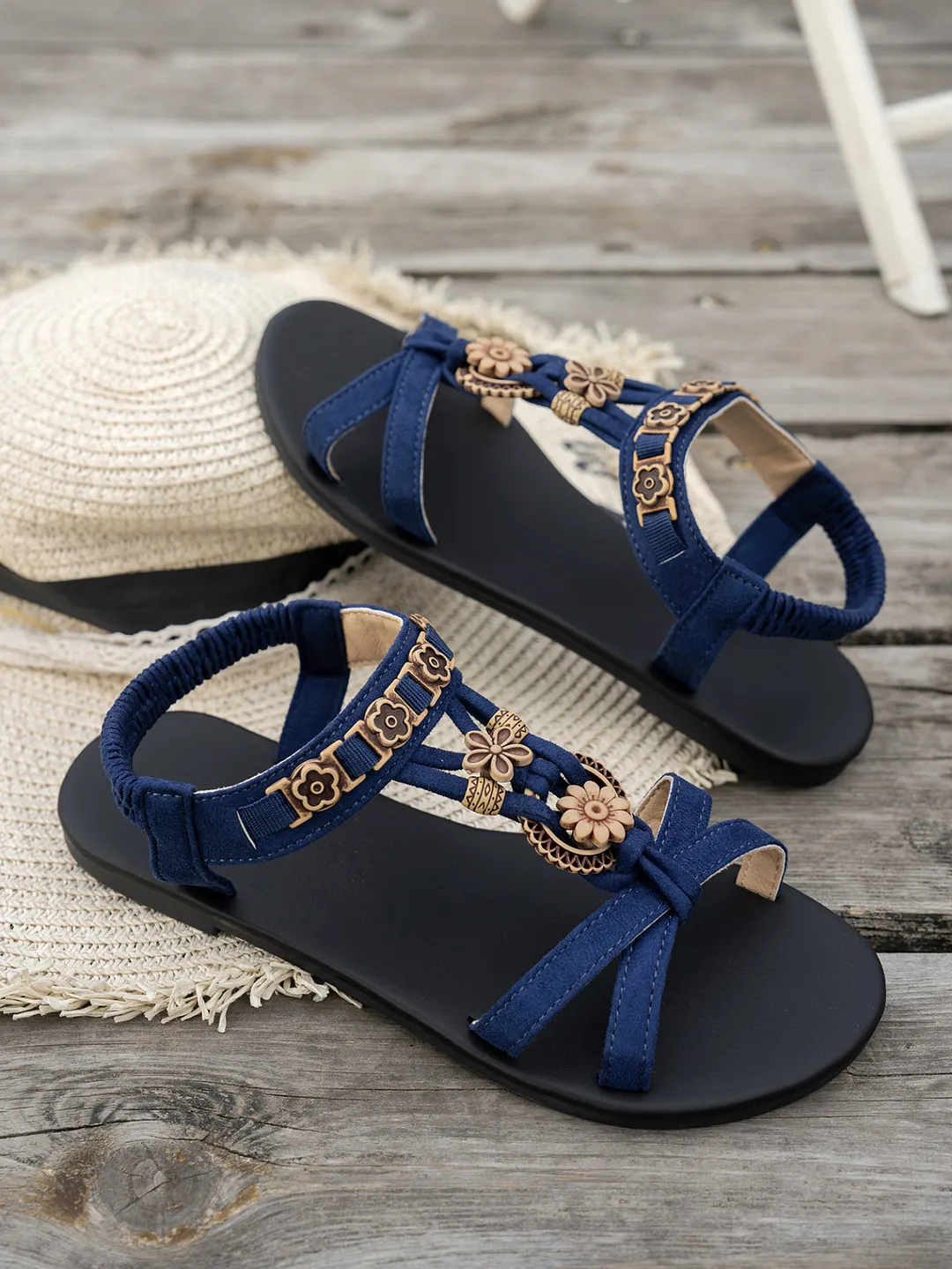 Breakj Breakj Large-Size Sandals Women 2025 Summer New Bohemian Women's Casual Tight Sandals With Beach Sandals