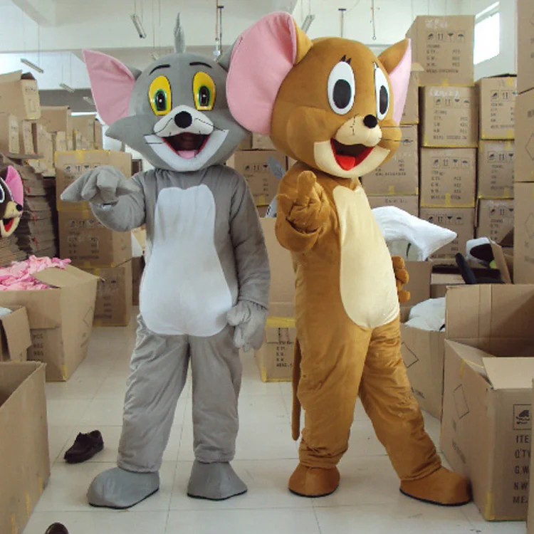 Tom Cat And Jerry Mouse Mascot Costume Cartoon Dolls Performance Clothing