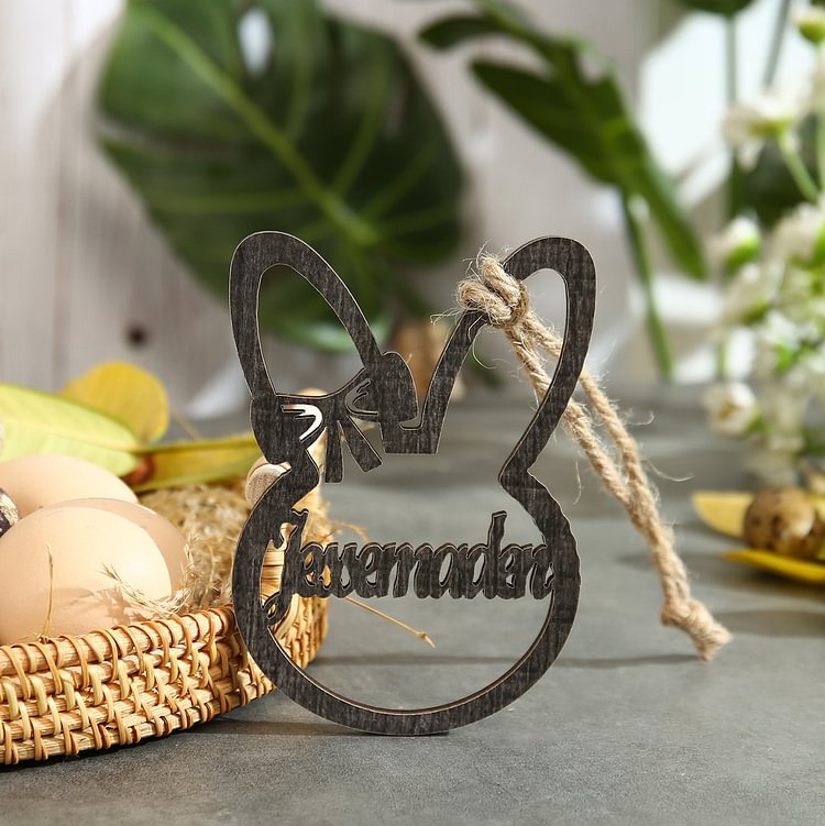 Etiquetas personalizadas de la cesta de Pascua del conejito de 1 nombre