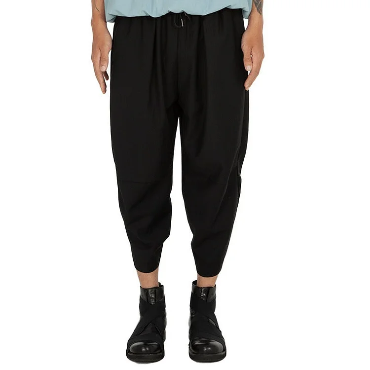 Dark Collection Versatile Loose Casual Cropped Pants-dark style-men's clothing-halloween