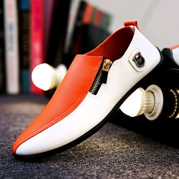 Mens Formal Patchwork Leather Handmade Loafers Oxford Shoes 