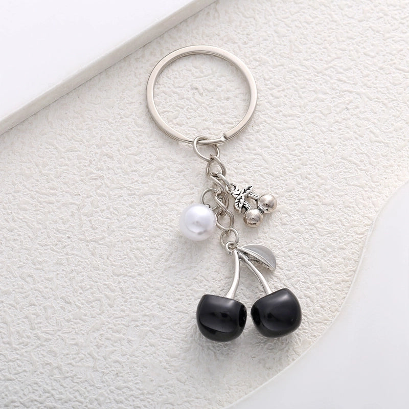 Elegant Minimalist Cherry Alloy Keychain