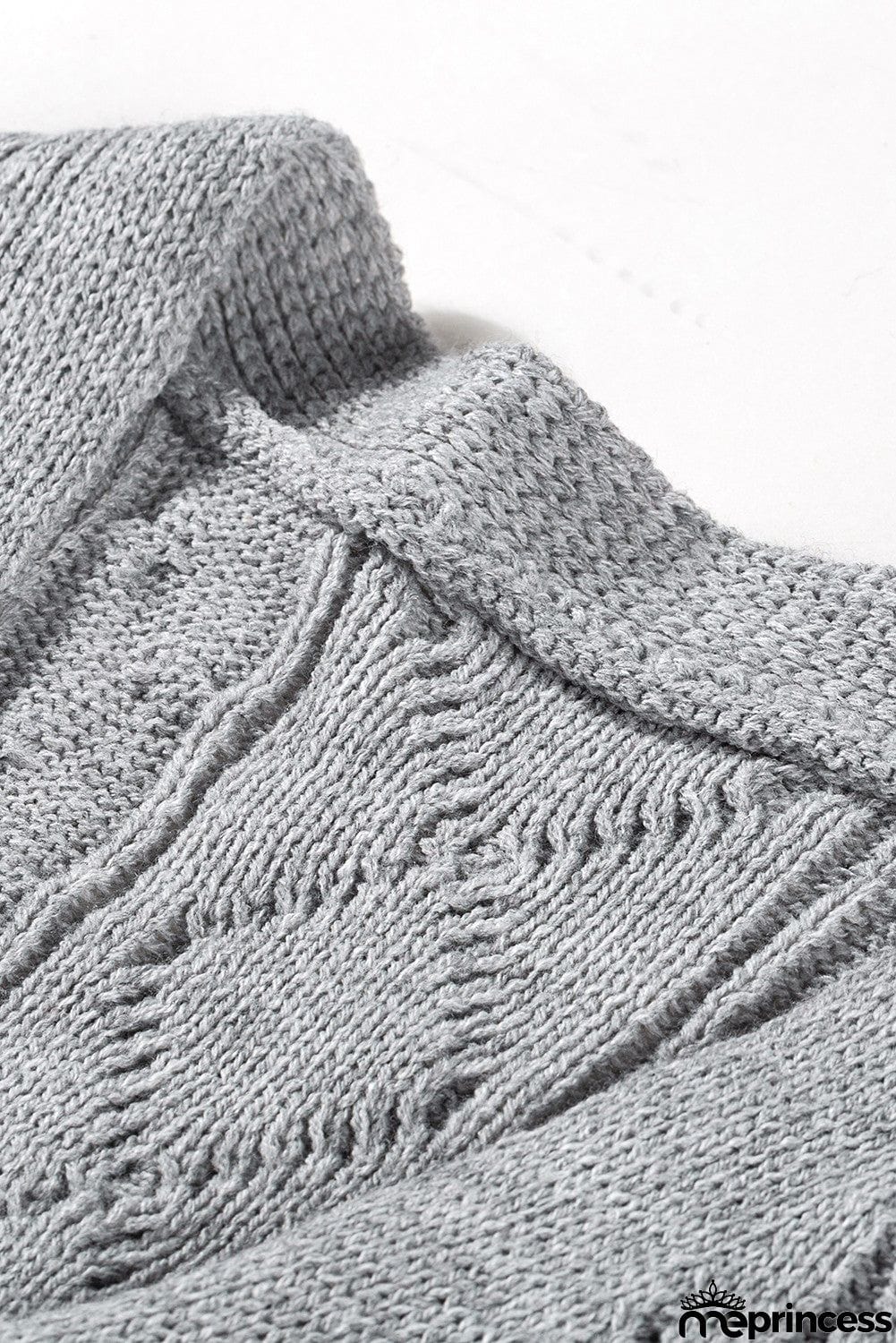 Cable Knit Open Front Long Cardigan