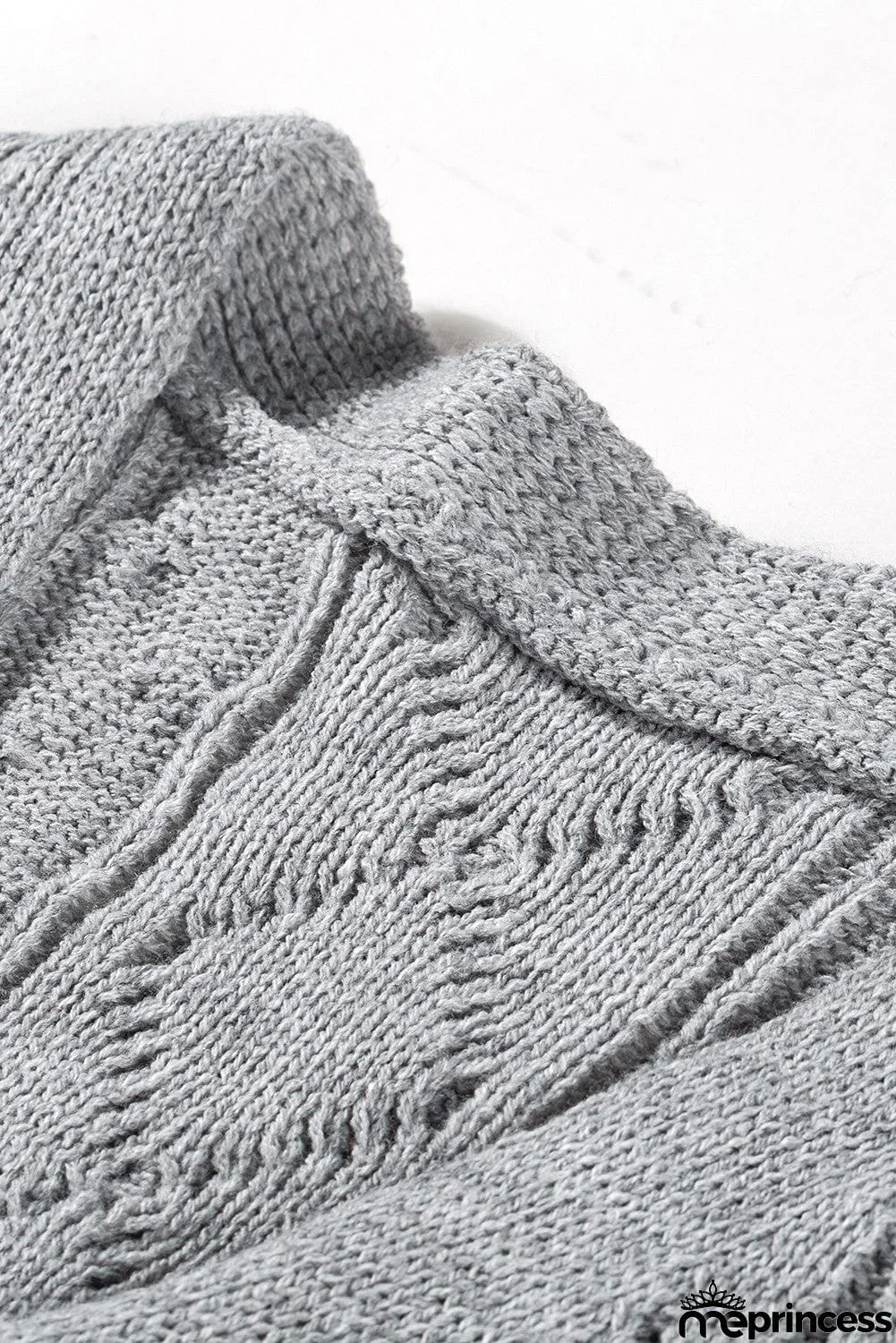 Cable Knit Open Front Long Cardigan