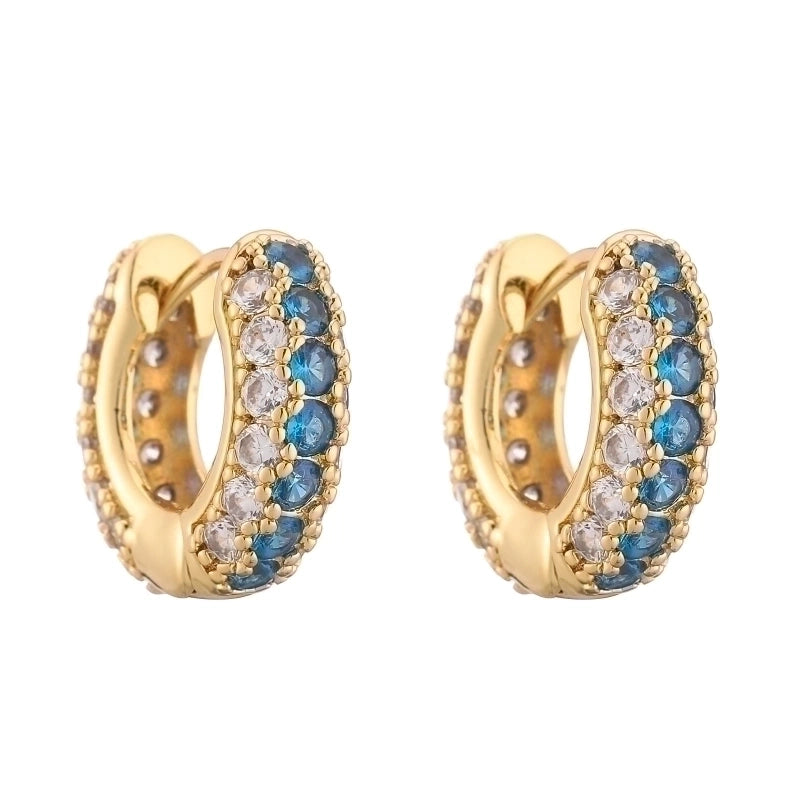 1 Pair Casual Luxurious Shiny Round Plating Inlay Copper Zircon Earrings