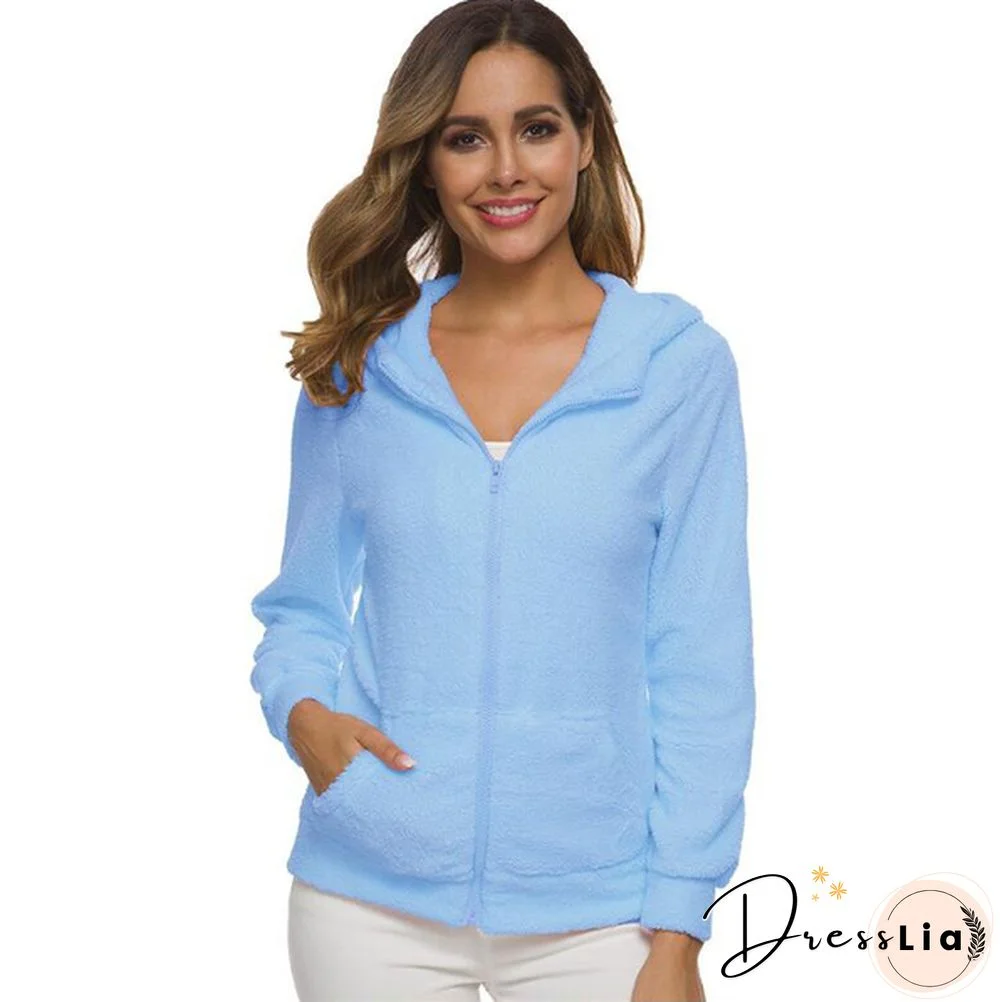Woman Clothes Warm Autumn Winter Thicken Fleece Coat Zip Up Hooded Slim Parka Jacket Overcoat Woman Hoodie Plus SizeS-5XL