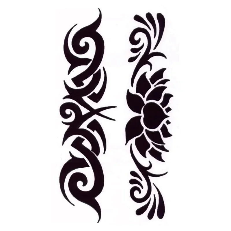 Sdrawing Waterproof Temporary Flower Tattoos Women Beauty Rose Butterfly Flash Feather 3D Fake Tattoo Arm Waist Hand Sticker Men